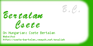 bertalan csete business card